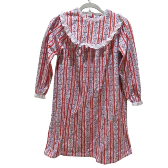 LANZ OF SALZBURG Tyrolean Cotton Flannel Floral Heart Nightgown Dress Prairie - Picture 1 of 14